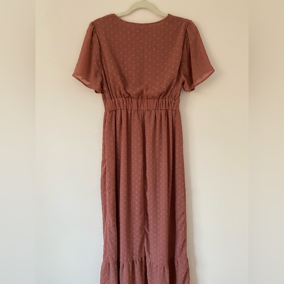 Piper & Scoot Maroon Swiss Dot Dress - Picture 5 of 6